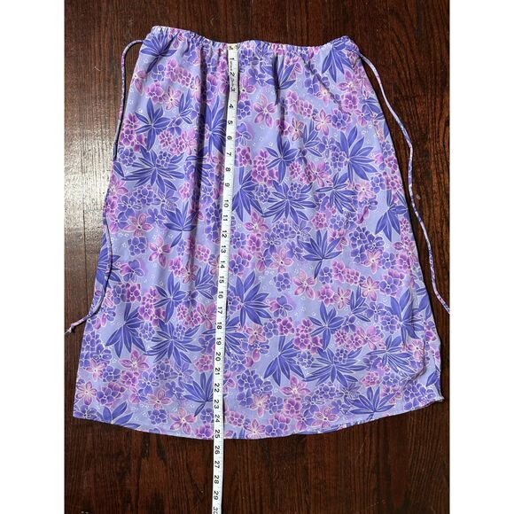 Vintage Purple Floral Knee Length Skirt Size Large - Picture 8 of 8